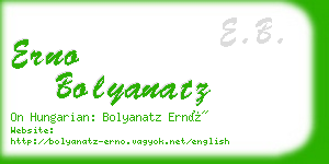 erno bolyanatz business card